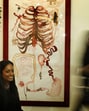 Mithu Sen with her work at the India Art Fair in New Delhi in 2013 (Jasjeet Plaha/Hindustan Times)