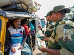 Pakistani nationals have been leaving India via the Attari-Wagah border, with BSF and security personnels checking their ID before the final exit. Pakistani nationals have been leaving India via the Attari-Wagah border, with BSF and security personnels checking their ID before the final exit.