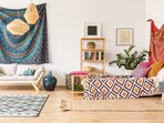 Traditional artwork spruces up the spaces. Traditional artwork spruces up the spaces.