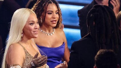File photo of Beyonce and her daughter Blue Ivy at the Grammys this year. (REUTERS)