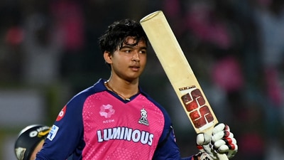 Vaibhav Suryavanshi rewrites history books with his century against Gujarat Titans. (REUTERS)