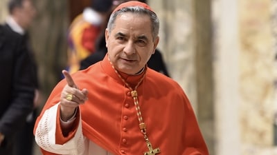 In 2020 Becciu was forced by pope Francis to resign his job as head of the Vatican’s saint. (AFP)