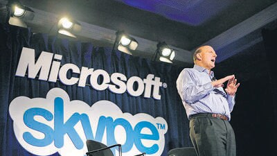 Microsoft chief executive Steve Ballmer speaks during an announcement in May 2011 in San Francisco. The company bought Skype for $8.5 billion in 2011. (AFP FILE) Microsoft chief executive Steve Ballmer speaks during an announcement in May 2011 in San Francisco. The company bought Skype for $8.5 billion in 2011. (AFP FILE)