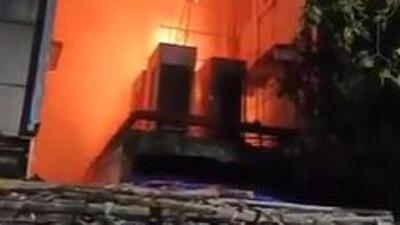 Six fire tenders have been deployed to douse the flames that engulfed a portion of the ground and first floor. (Videograb) Six fire tenders have been deployed to douse the flames that engulfed a portion of the ground and first floor. (Videograb)