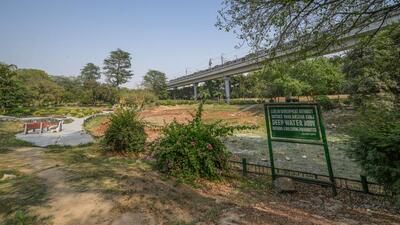 The Astha Kunj Park near Nehru Place. (RAJ K RAJ /HT PHOTO) The Astha Kunj Park near Nehru Place. (RAJ K RAJ /HT PHOTO)