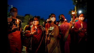 Women carried out candle march in solidarity with victim of Hathras gang rape (File) Women carried out candle march in solidarity with victim of Hathras gang rape (File)