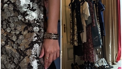 She even posted two pictures - one of which showed the intricate details that went into making her dress and all the looks she took with her to wear during her holiday in Lake Como. She even posted two pictures - one of which showed the intricate details that went into making her dress and all the looks she took with her to wear during her holiday in Lake Como. 