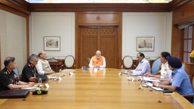 On Tuesday, PM Modi chaired a meeting with India's top defence officials, including Defence Minister Rajnath Singh, National Security Advisor Ajit Doval, and the heads of the three armed services. (ANI) On Tuesday, PM Modi chaired a meeting with India's top defence officials, including Defence Minister Rajnath Singh, National Security Advisor Ajit Doval, and the heads of the three armed services. (ANI)
