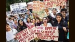 New Delhi, India. 16th April 2025: Several parents of students studying in private schools in the Delhi area staged a protest against an alleged fee hike in front of the Directorate of Education office at Delhi Vidhan Sabha in New Delhi, India, on Wednesday, April 16, 2025. (Photo by Arvind Yadav/Hindustan Times) (Hindustan Times)