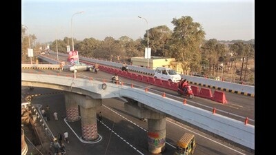 A view of Alopibagh Flyover in Prayagraj (HT File Photo)