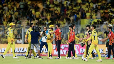 An inside edge of Marco Jansen's bat resulting in a lucky four off the fourth ball of the last over is what finally ended the match. (Surjeet) An inside edge of Marco Jansen's bat resulting in a lucky four off the fourth ball of the last over is what finally ended the match. (Surjeet)
