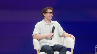 Meta Founder and CEO Mark Zuckerberg speaks at LlamaCon 2025, an AI developer conference, in Menlo Park, Calif., Tuesday, April 29, 2025. AP/PTI(AP04_30_2025_000009A) (AP) Meta Founder and CEO Mark Zuckerberg speaks at LlamaCon 2025, an AI developer conference, in Menlo Park, Calif., Tuesday, April 29, 2025. AP/PTI(AP04_30_2025_000009A) (AP)