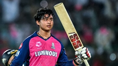 Vaibhav Suryavanshi celebrates after scoring a century (100 runs) during the Indian Premier League (IPL) Twenty20 cricket match between Rajasthan Royals and Gujarat Titans (AFP) Vaibhav Suryavanshi celebrates after scoring a century (100 runs) during the Indian Premier League (IPL) Twenty20 cricket match between Rajasthan Royals and Gujarat Titans (AFP)