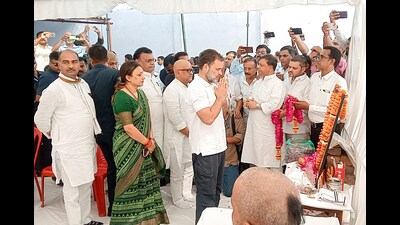 Congress MP Rahul Gandhi pays tribute to Shubham Dwivedi, who lost his life in the Pahalgam terror attack, in Kanpur on Wednesday. (ANI) Congress MP Rahul Gandhi pays tribute to Shubham Dwivedi, who lost his life in the Pahalgam terror attack, in Kanpur on Wednesday. (ANI)