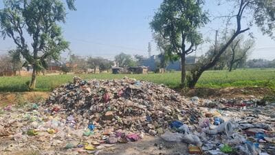 Illegally dumped waste around Aravalli hills as documented by activists calling for a probe. (HT Photo)