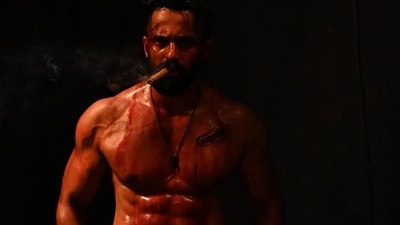 Unni Mukundan in a still from the 2024 film Marco in which he plays a gangster. Unni Mukundan in a still from the 2024 film Marco in which he plays a gangster.