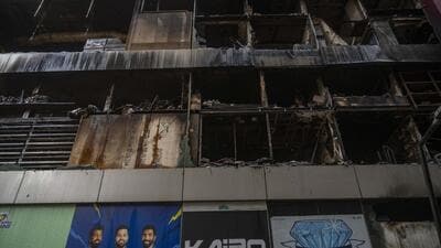 Mumbai, India - April 30, 2025: Follow up of Bandra link Road, Link Square Mall fire in Mumbai, India, on Wednesday, April 30, 2025. (Photo by Satish Bate/ Hindustan Times) (Hindustan Times) Mumbai, India - April 30, 2025: Follow up of Bandra link Road, Link Square Mall fire in Mumbai, India, on Wednesday, April 30, 2025. (Photo by Satish Bate/ Hindustan Times) (Hindustan Times)