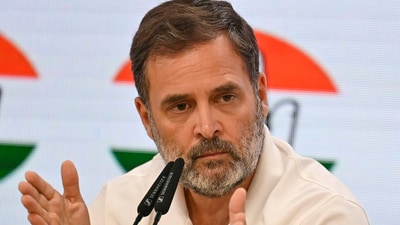 Congress Party Leader of Opposition(Lok Sabha) Rahul Gandhi, during the press conference at AICC Office, in New Delhi, India, on Wednesday, April 30, 2025. (RAJ K RAJ /HT PHOTO) Congress Party Leader of Opposition(Lok Sabha) Rahul Gandhi, during the press conference at AICC Office, in New Delhi, India, on Wednesday, April 30, 2025. (RAJ K RAJ /HT PHOTO)