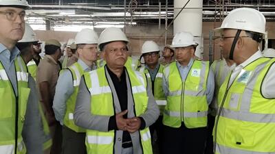 The Uttar Pradesh chief secretary Manoj Kumar Singh (centre) during site inspection on Wednesday. (HT Photo) The Uttar Pradesh chief secretary Manoj Kumar Singh (centre) during site inspection on Wednesday. (HT Photo)