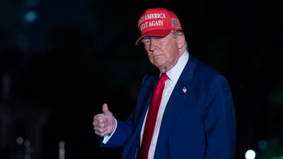 President Donald Trump gestures to reporters as he walks on the South Lawn of the White House in Washington, Tuesday, April 29, 2025. (AP Photo/Jose Luis Magana) (AP) President Donald Trump gestures to reporters as he walks on the South Lawn of the White House in Washington, Tuesday, April 29, 2025. (AP Photo/Jose Luis Magana) (AP)