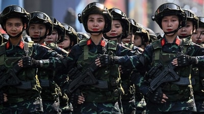 Members of the Vietnamese armed forces march during a parade marking the 50th anniversary of the fall of Saigon and the end of the Vietnam War in Ho Chi Minh City on April 30, 2025. Vietnam held its biggest celebration of the fall of Saigon on its 50th anniversary on April 30, including Chinese troops for the first time after Xi Jinping visited to portray Beijing as a more reliable partner than Washington. (Photo by NHAC NGUYEN / AFP) (AFP) Members of the Vietnamese armed forces march during a parade marking the 50th anniversary of the fall of Saigon and the end of the Vietnam War in Ho Chi Minh City on April 30, 2025. Vietnam held its biggest celebration of the fall of Saigon on its 50th anniversary on April 30, including Chinese troops for the first time after Xi Jinping visited to portray Beijing as a more reliable partner than Washington. (Photo by NHAC NGUYEN / AFP) (AFP)