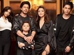 Suhana Khan, Shah Rukh Khan, AbRam, Gauri Khan and Aryan Khan. Suhana Khan, Shah Rukh Khan, AbRam, Gauri Khan and Aryan Khan.