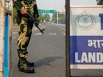 A BSF personnel guards at the Integrated Check Post near the Attari-Wagah border, in Amritsar district, Thursday, May 1, 2025.
