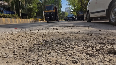 The BMC found the quality of the road to be unsatisfactory, hence prompting action against the engineer, agency, and the contractor. (Raju Shinde/Hindustan Times)