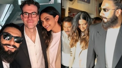 Deepika Padukone and Ranveer Singh met Adam Mosseri at a Mumbai restaurant. Deepika Padukone and Ranveer Singh met Adam Mosseri at a Mumbai restaurant.