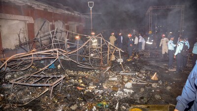 Delhi Haat Fire: The area was immediately evacuated, and fire tenders managed to bring the blaze under control soon after it was reported. (PTI) Delhi Haat Fire: The area was immediately evacuated, and fire tenders managed to bring the blaze under control soon after it was reported. (PTI)