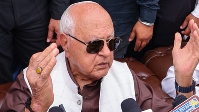 Jammu and Kashmir National Conference president Farooq Abdullah addressing the media. (ANI file) Jammu and Kashmir National Conference president Farooq Abdullah addressing the media. (ANI file)
