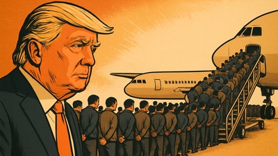 White House joined the viral '100 men vs. gorilla' trend on Thursday. (X/ White House) White House joined the viral '100 men vs. gorilla' trend on Thursday. (X/ White House)