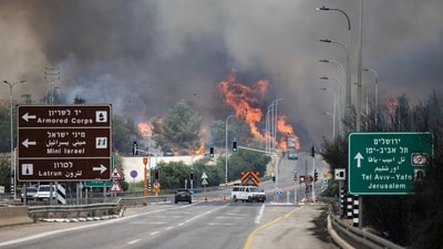 The journalist announced that the Channel 12 station was evacuated under orders from Israel’s Fire and Rescue Services. (AFP) The journalist announced that the Channel 12 station was evacuated under orders from Israel’s Fire and Rescue Services. (AFP)