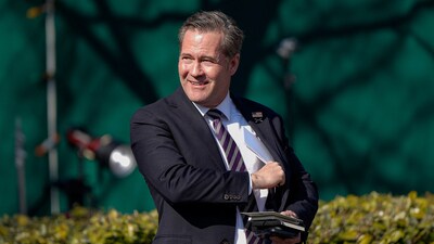 Michael Waltz walks towards reporters outside the White House in Washington, U.S. February 4, 2025. (Reuters)