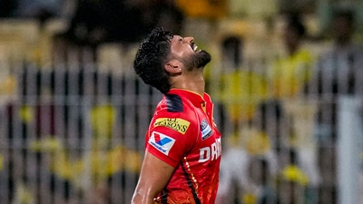 Punjab Kings captain Shreyas Iyer reacts as he returns to the pavilion (PTI)