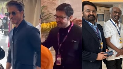 WAVES 2025: Shah Rukh Khan, Aamir Khan, Rajinikanth, and Mohanlal at the event. WAVES 2025: Shah Rukh Khan, Aamir Khan, Rajinikanth, and Mohanlal at the event.