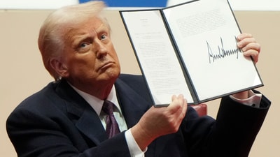FILE - US President Donald Trump is blaming his predecessor, Joe Biden, as the country's economy contracted amid tariff war with China. (AP) FILE - US President Donald Trump is blaming his predecessor, Joe Biden, as the country's economy contracted amid tariff war with China. (AP)