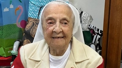 Nun Inah Canabarro Lucas was aged 116. (X/@SCInternacional) Nun Inah Canabarro Lucas was aged 116. (X/@SCInternacional)