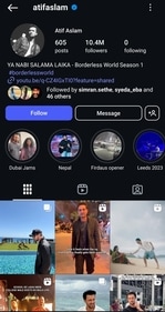 Atif Aslam's Insta account. Atif Aslam's Insta account.