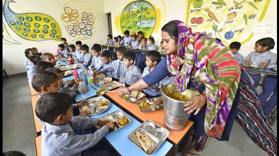 Student coverage under the school meals scheme decreased by 74,000 between April 1 and December 31, 2024. (HT File)