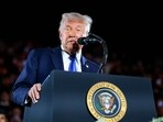 US President Donald Trump delivers remarks to graduating students at the Coleman Coliseum at the University of Alabama on May 01, 2025 in Tuscaloosa, Alabama. US President Donald Trump delivers remarks to graduating students at the Coleman Coliseum at the University of Alabama on May 01, 2025 in Tuscaloosa, Alabama.