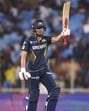 Gujarat Titans' Shubman Gill celebrates his half century. (PTI) Gujarat Titans' Shubman Gill celebrates his half century. (PTI)