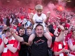 Liverpool fans caused a series of tremors during their wild celebrations of the the club's historic Premier League title-clinching win Liverpool fans caused a series of tremors during their wild celebrations of the the club's historic Premier League title-clinching win