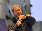 Britain's Prince Harry speaks to Ukrainian war veterans during his visit to Superhumans rehabilitation center near Lviv, Ukraine, April 10, 2025. Britain's Prince Harry speaks to Ukrainian war veterans during his visit to Superhumans rehabilitation center near Lviv, Ukraine, April 10, 2025.