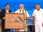 Prime Minister Narendra Modi, Kerala Governor Rajendra Arlekar, Chief Minister Pinarayi Vijayan, Adani Group Chairman Gautam Adani and others during the inauguration of the Vizhinjam International Seaport, in Thiruvananthapuram. Prime Minister Narendra Modi, Kerala Governor Rajendra Arlekar, Chief Minister Pinarayi Vijayan, Adani Group Chairman Gautam Adani and others during the inauguration of the Vizhinjam International Seaport, in Thiruvananthapuram.