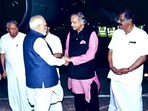 Congress MP Shashi Tharoor welcomes PM Narendra Modi in Thiruvananthapuram. Congress MP Shashi Tharoor welcomes PM Narendra Modi in Thiruvananthapuram.