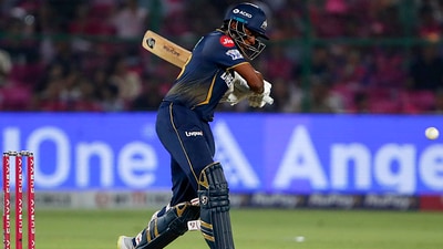 Sai Sudharsan in action for Gujarat Titans during IPL 2025, where he is closely involved in the Orange Cap race. (ANI) Sai Sudharsan in action for Gujarat Titans during IPL 2025, where he is closely involved in the Orange Cap race. (ANI)
