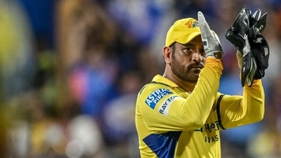 Chennai Super Kings' captain MS Dhoni greets the crowd at the end of the Indian Premier League (IPL) Twenty20 cricket match (AFP)