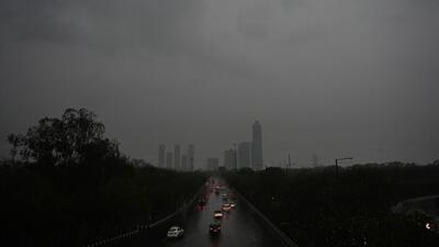 Clouds above the city at 7.23am in Noida Sector 94 on Friday. (Sunil Ghosh/HT Photo) Clouds above the city at 7.23am in Noida Sector 94 on Friday. (Sunil Ghosh/HT Photo)