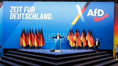 Germany's AfD party on May 2, 2025 criticised the intelligence services' move to label it a right-wing extremist group as a "heavy blow" to democracy and vowed to mount a legal challenge. (AFP) Germany's AfD party on May 2, 2025 criticised the intelligence services' move to label it a right-wing extremist group as a "heavy blow" to democracy and vowed to mount a legal challenge. (AFP)